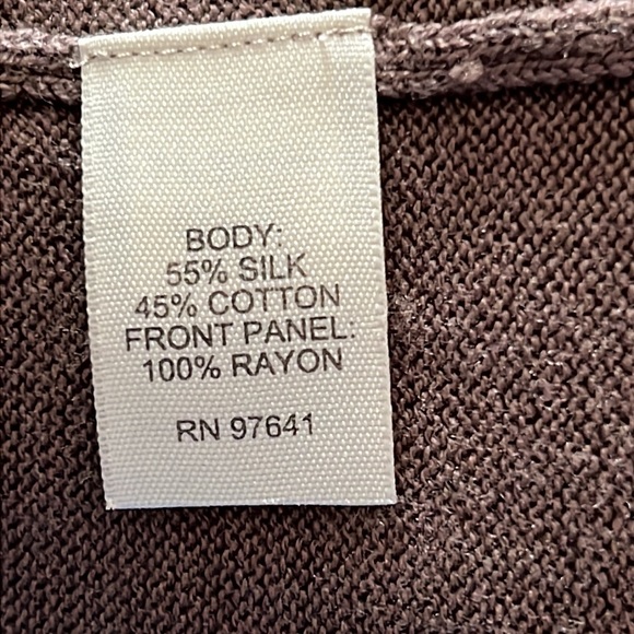 J. Jill Silk Blend Cardigan Brown and Black Floral Sz PL - Picture 5 of 6